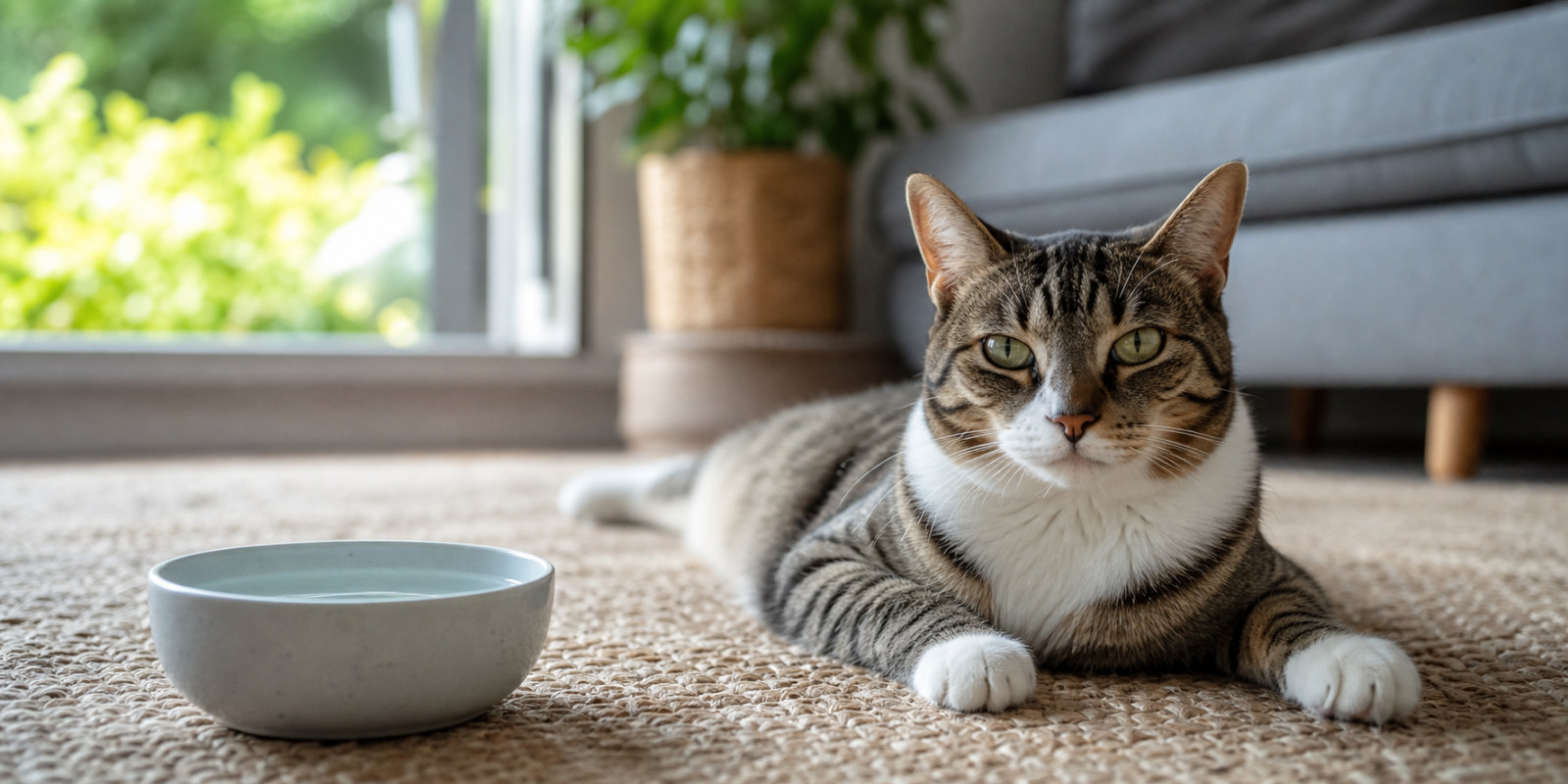 Sıcak havalarda serin bir köşede güvenli alanda bulunan kedi