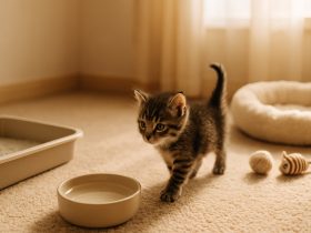 Yavru Kedi Eve Geldiğinde İlk Hafta: Beslenme, Kum Kabı ve Güvenli Sosyalleşme Rehberi için kapak görseli